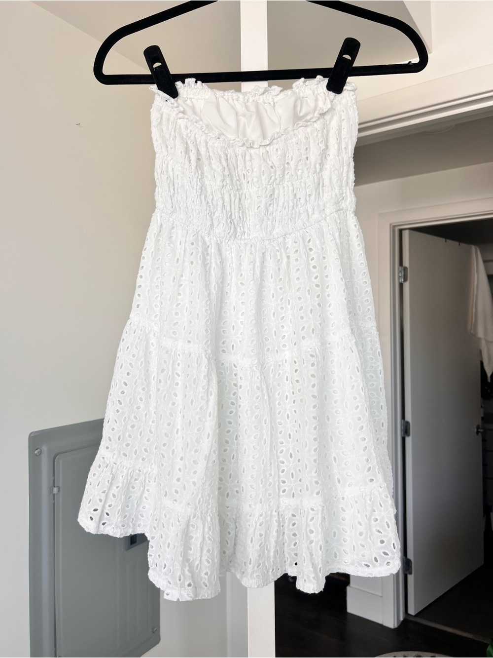 C'Isa White Cotton Poplin Strapless Mini Dress- XS/S- 100% Cotton - Picture 5 of 8